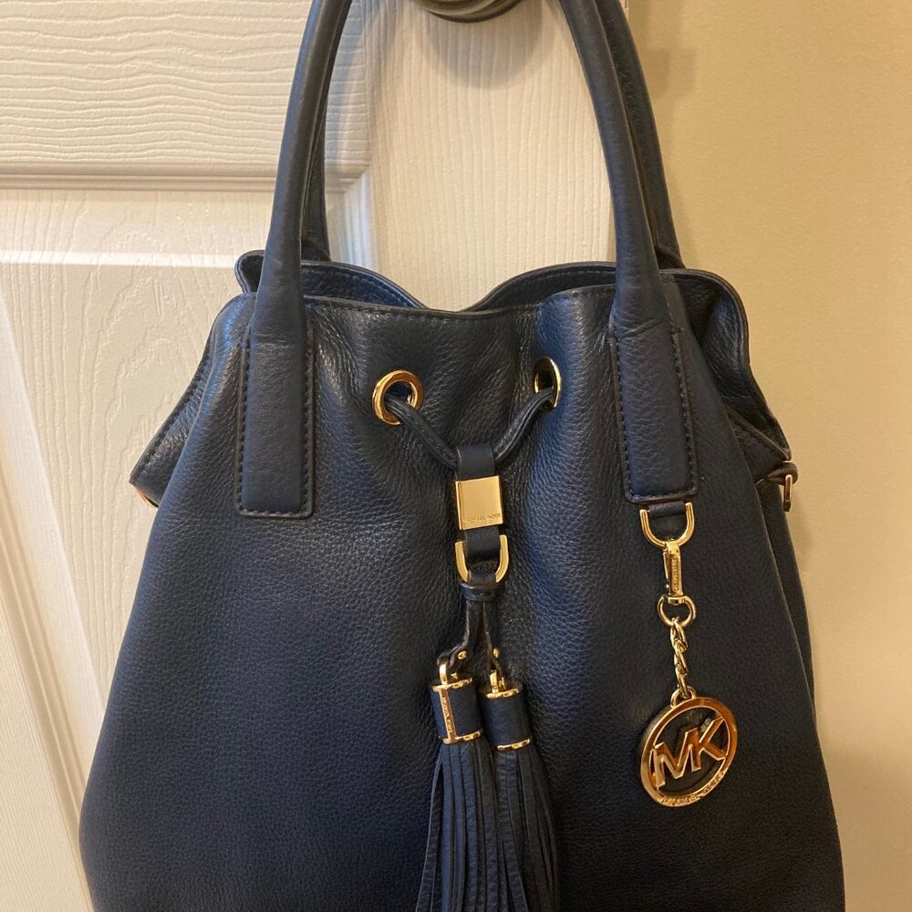 Michael Kors Navy Leather Handbag
